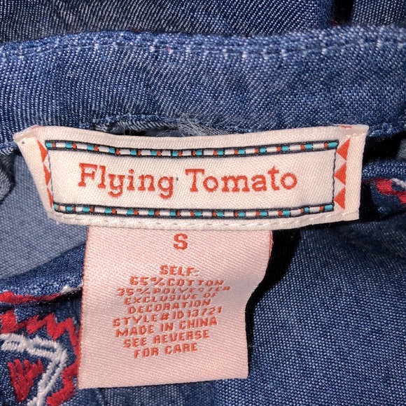 Flying Tomato small chambray embroidered dress - Picture 4 of 7